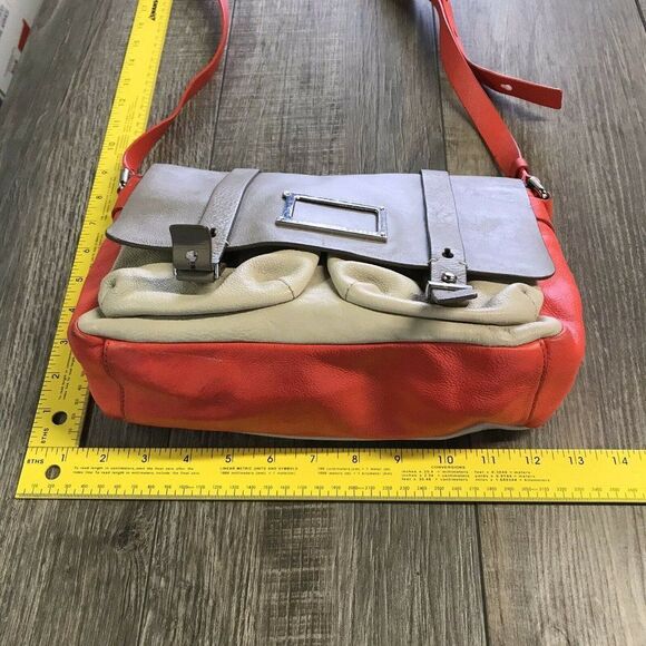 Marc by Marc Jacobs Womens Werdie Crossbody Messenger Bag Beige Taupe Orange - Picture 6 of 12